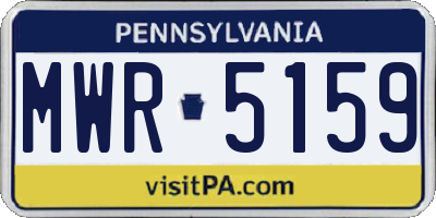 PA license plate MWR5159
