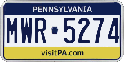 PA license plate MWR5274