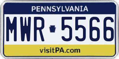 PA license plate MWR5566