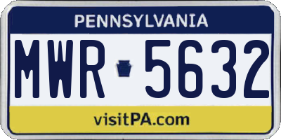 PA license plate MWR5632