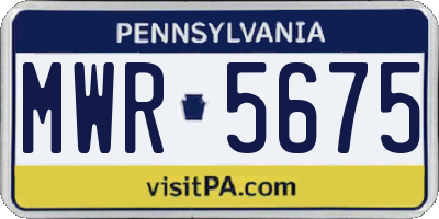 PA license plate MWR5675
