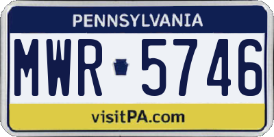 PA license plate MWR5746