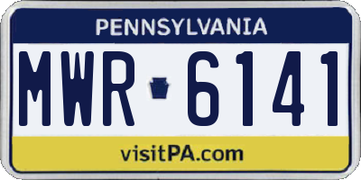 PA license plate MWR6141