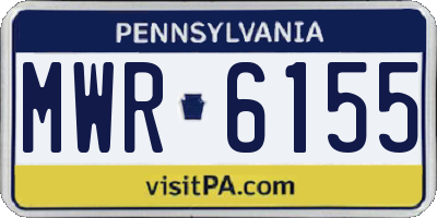PA license plate MWR6155