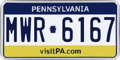 PA license plate MWR6167