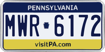 PA license plate MWR6172