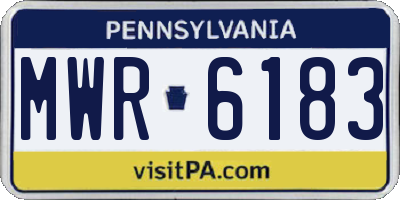 PA license plate MWR6183