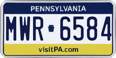 PA license plate MWR6584