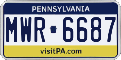 PA license plate MWR6687