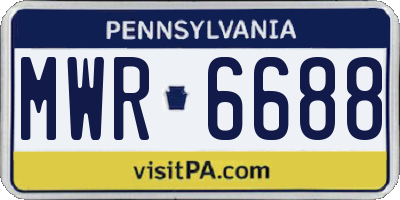 PA license plate MWR6688