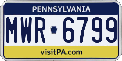 PA license plate MWR6799