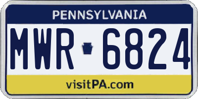 PA license plate MWR6824