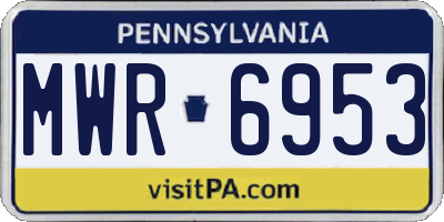 PA license plate MWR6953
