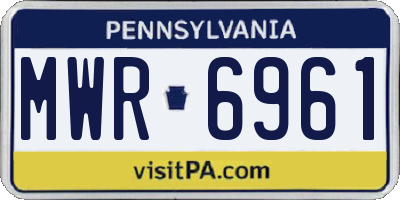 PA license plate MWR6961
