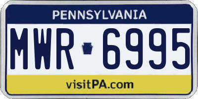 PA license plate MWR6995