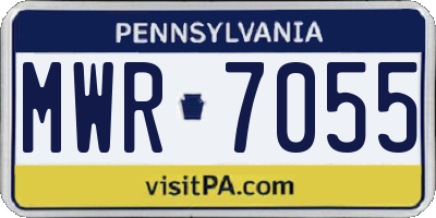 PA license plate MWR7055