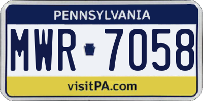 PA license plate MWR7058