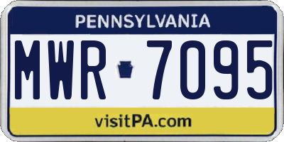 PA license plate MWR7095