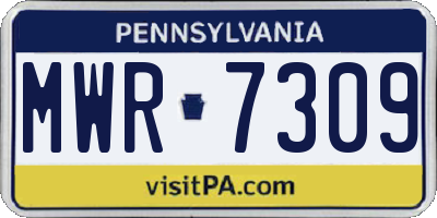 PA license plate MWR7309