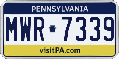 PA license plate MWR7339