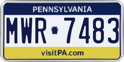 PA license plate MWR7483