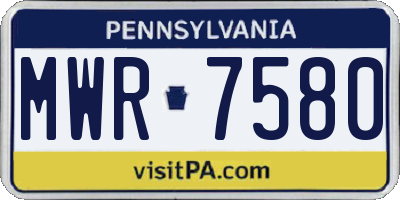 PA license plate MWR7580