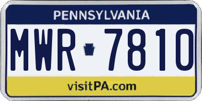 PA license plate MWR7810
