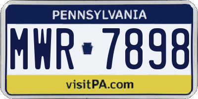 PA license plate MWR7898