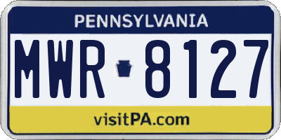 PA license plate MWR8127
