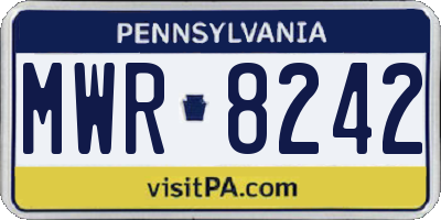 PA license plate MWR8242
