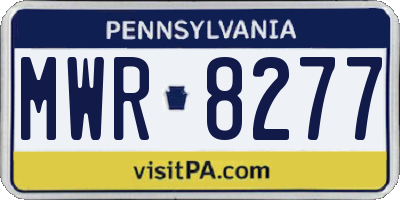 PA license plate MWR8277