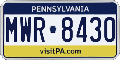 PA license plate MWR8430