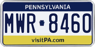 PA license plate MWR8460