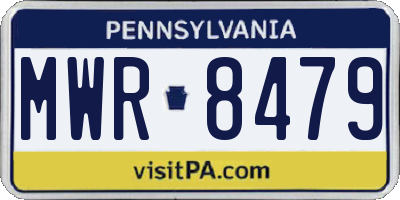 PA license plate MWR8479
