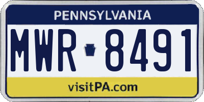PA license plate MWR8491