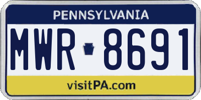 PA license plate MWR8691