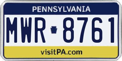 PA license plate MWR8761