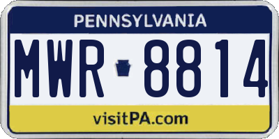 PA license plate MWR8814