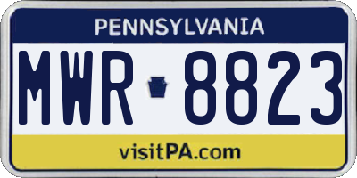 PA license plate MWR8823