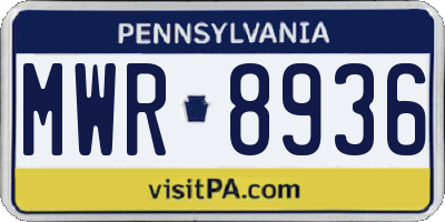 PA license plate MWR8936