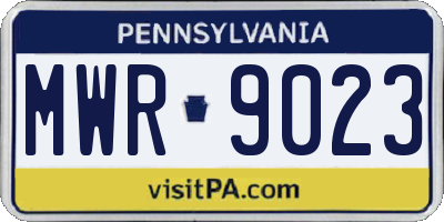PA license plate MWR9023