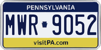 PA license plate MWR9052