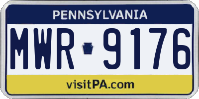 PA license plate MWR9176