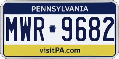 PA license plate MWR9682