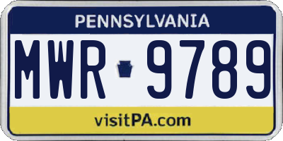 PA license plate MWR9789