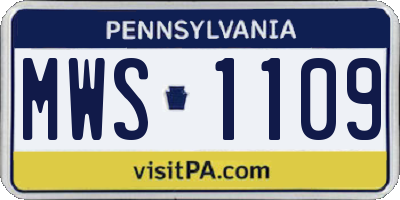 PA license plate MWS1109