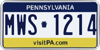 PA license plate MWS1214