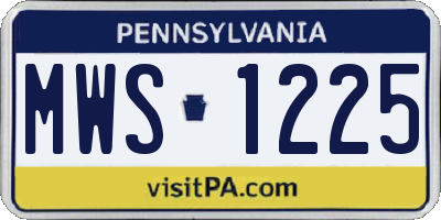PA license plate MWS1225