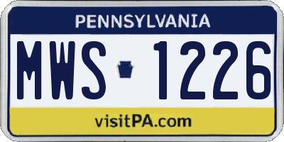 PA license plate MWS1226