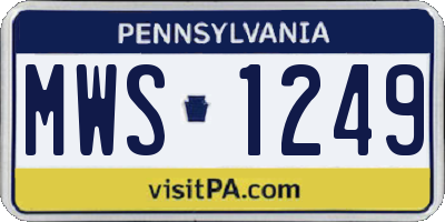 PA license plate MWS1249